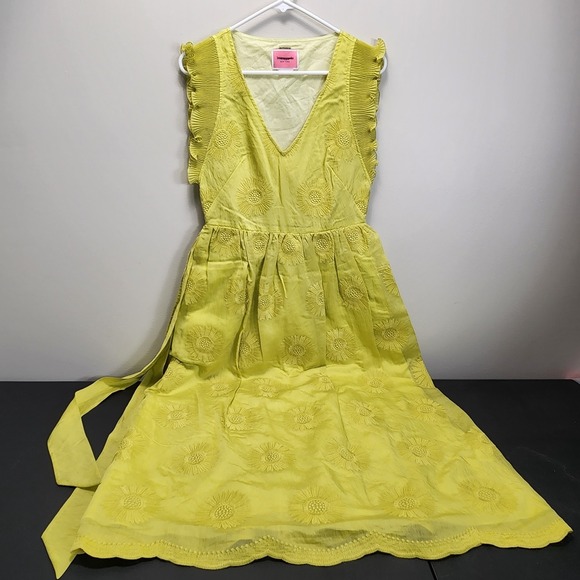 Kate Spade Bloom Organza Midi Dress Green sz 2 V neck Easter Spring Preppy - Picture 2 of 9